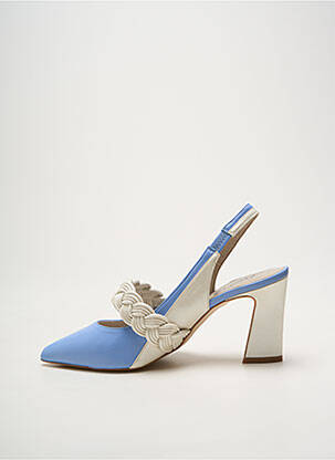 Escarpins tissage satiné talon de 7 à 9cm bleu HEINE femme