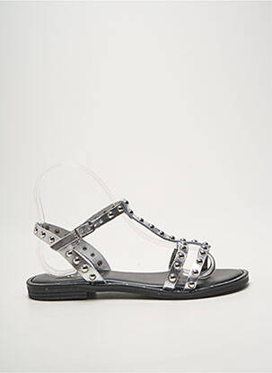 Sandales/nu pieds chiquet talon plat jusqu'à 3cm argent HEINE femme