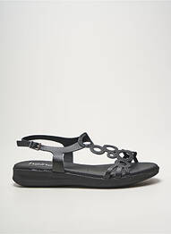 Sandales/nu pieds tissage satiné talon plat jusqu'à 3cm noir HEINE femme