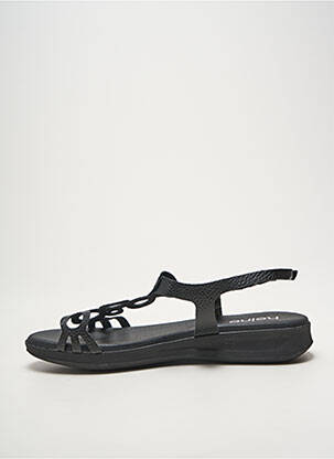 Sandales/nu pieds tissage satiné talon plat jusqu'à 3cm noir HEINE femme