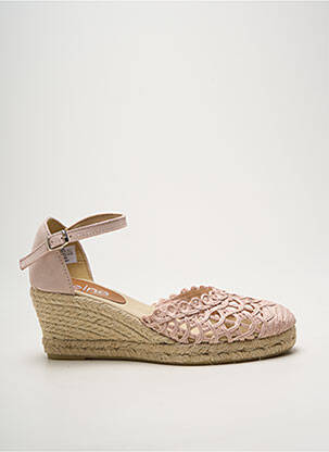 Espadrilles bout rond talon de 4 à 6cm rose HEINE femme