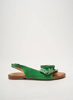 Sandales/nu pieds chiquet talon plat jusqu'à 3cm vert HEINE femme
