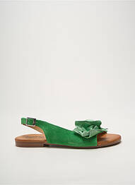 Sandales/nu pieds chiquet talon plat jusqu'à 3cm vert HEINE femme