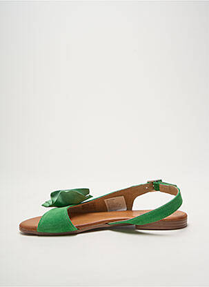 Sandales/nu pieds chiquet talon plat jusqu'à 3cm vert HEINE femme