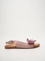 Sandales/nu pieds chiquet talon plat jusqu'à 3cm rose HEINE femme