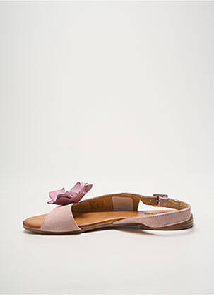 Sandales/nu pieds chiquet talon plat jusqu'à 3cm rose HEINE femme