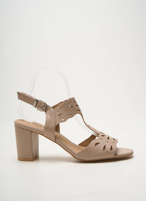 Sandales/nu pieds talon bottier talon de 7 à 9cm beige HEINE femme