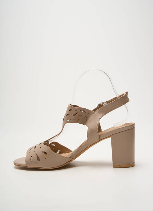 Sandales/nu pieds talon bottier talon de 7 à 9cm beige HEINE femme