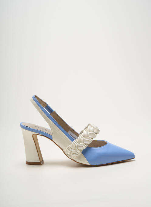 Escarpins tissage satiné talon de 7 à 9cm bleu HEINE femme