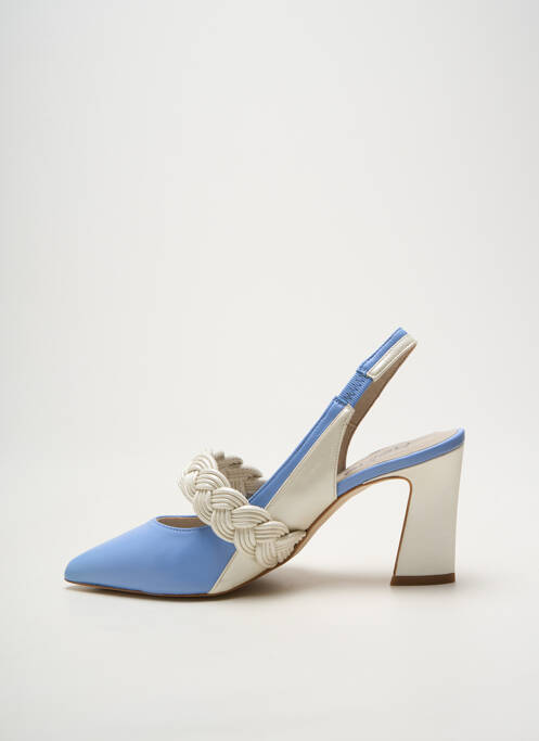 Escarpins tissage satiné talon de 7 à 9cm bleu HEINE femme
