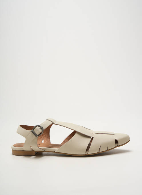 Sandales/nu pieds chiquet talon plat jusqu'à 3cm beige HEINE femme