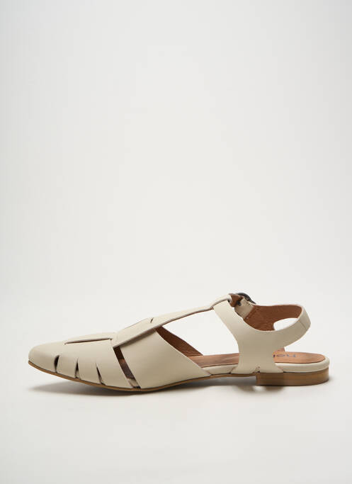 Sandales/nu pieds chiquet talon plat jusqu'à 3cm beige HEINE femme