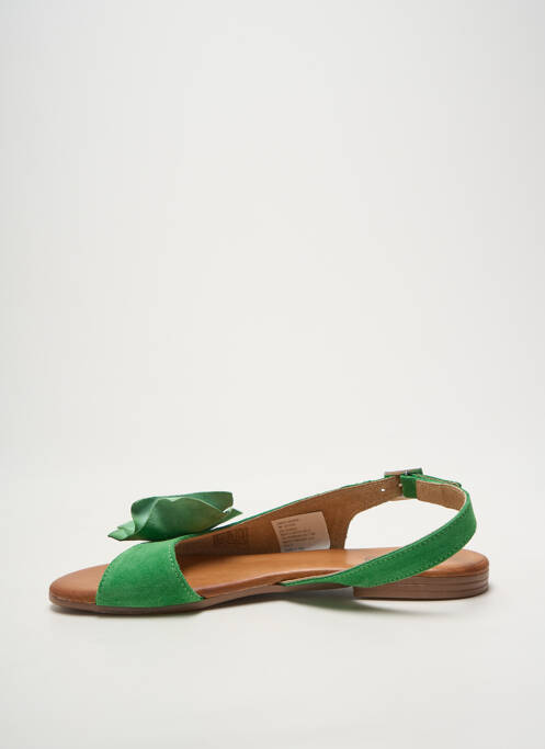 Sandales/nu pieds chiquet talon plat jusqu'à 3cm vert HEINE femme
