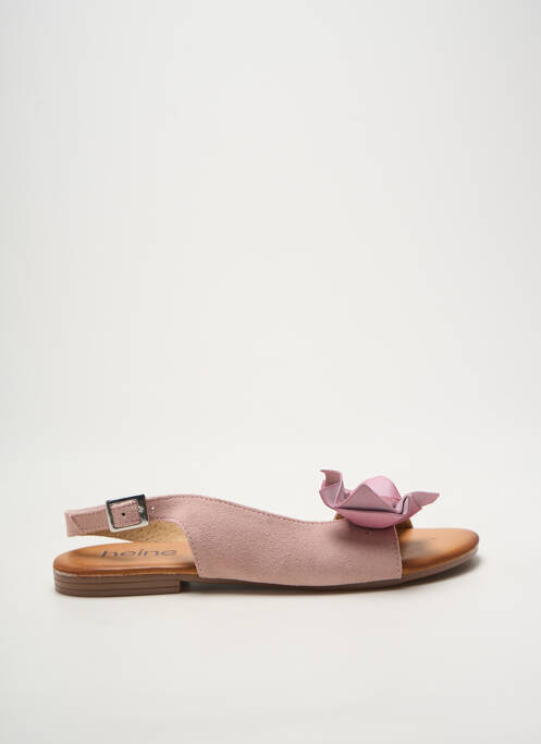 Sandales/nu pieds chiquet talon plat jusqu'à 3cm rose HEINE femme