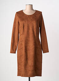 Robe mi-longue manches longues manches longues marron MERI & ESCA femme