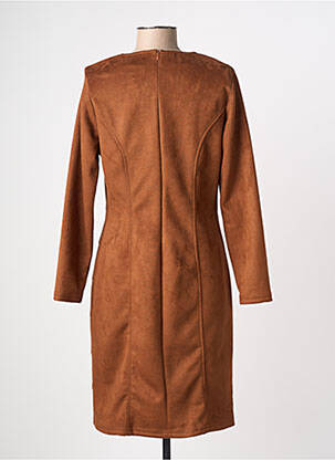 Robe mi-longue manches longues manches longues marron MERI & ESCA femme