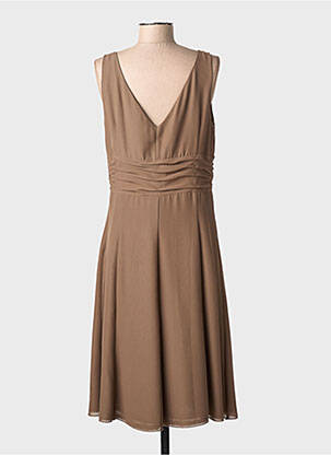 Robe mi-longue coupe fluide sans manche marron MUREK femme