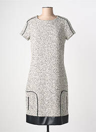 Robe mi-longue fermeture zippée au dos manches courtes blanc MERI & ESCA femme