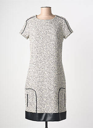 Robe mi-longue fermeture zippée au dos manches courtes blanc MERI & ESCA femme