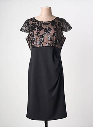 Robe mi-longue manches courtes manches courtes noir JOSEPH RIBKOFF femme
