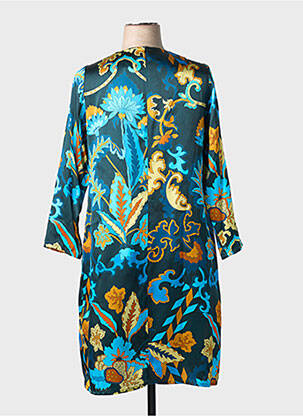 Robe mi-longue imprimé fleurs manches longues bleu GREGORY PAT femme