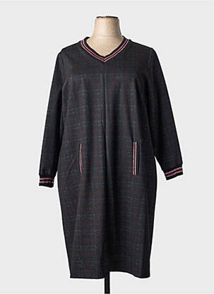 Robe mi-longue manches longues manches longues noir MERI & ESCA femme