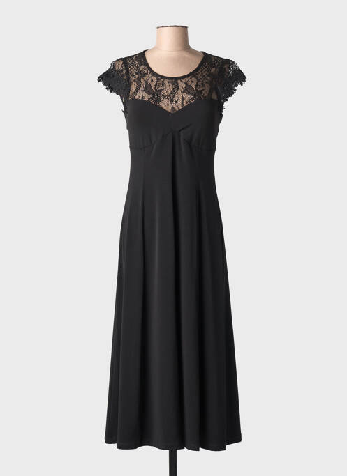 Robe longue manches courtes manches courtes noir PAUL BRIAL femme