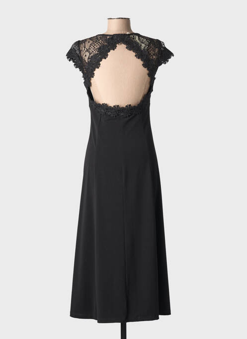 Robe longue manches courtes manches courtes noir PAUL BRIAL femme