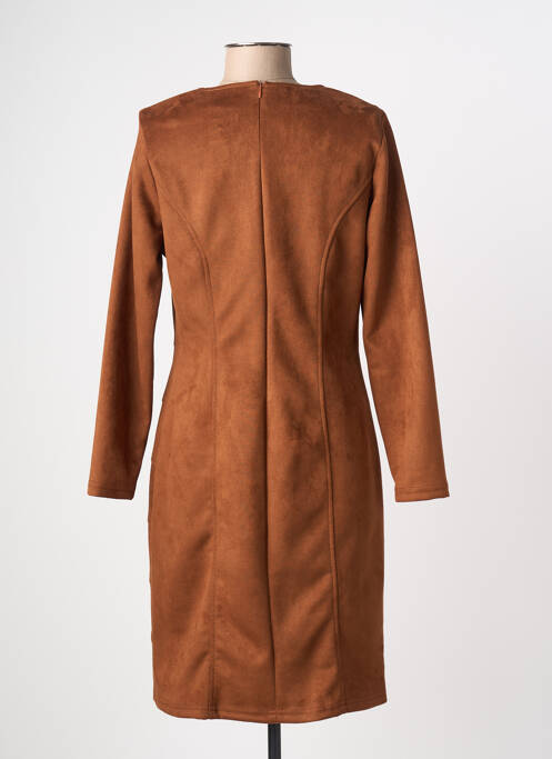 Robe mi-longue manches longues manches longues marron MERI & ESCA femme