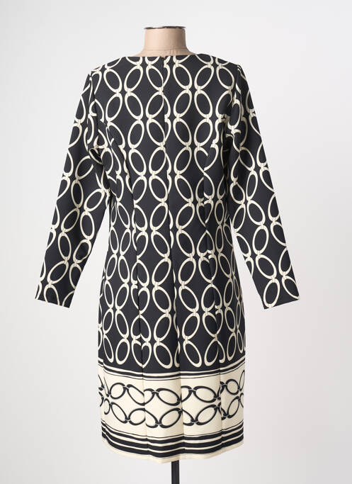 Robe mi-longue imprimé fantaisie manches longues noir GREGORY PAT femme