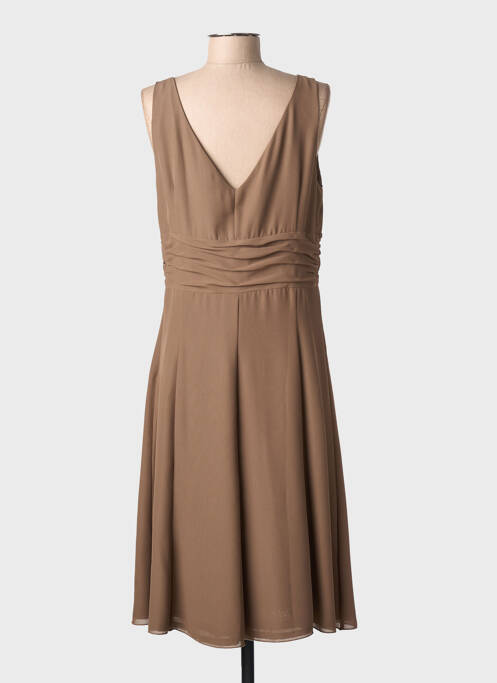 Robe mi-longue coupe fluide sans manche marron MUREK femme