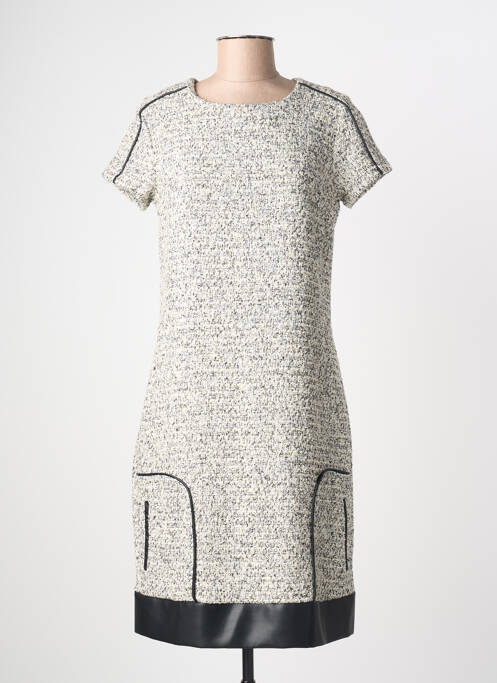 Robe mi-longue fermeture zippée au dos manches courtes blanc MERI & ESCA femme