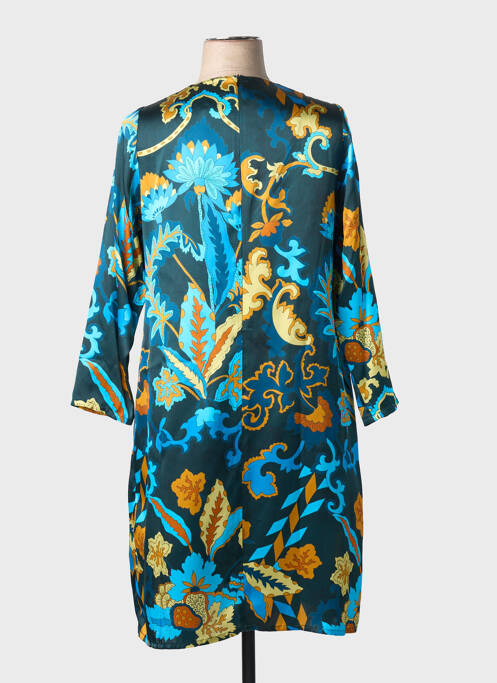 Robe mi-longue imprimé fleurs manches longues bleu GREGORY PAT femme