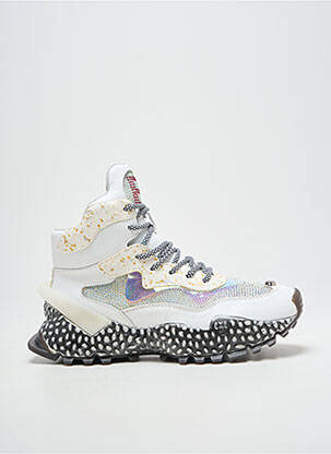 Baskets tissage satiné talon de 4 à 6cm blanc EXÉ femme