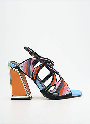 Sandales/nu pieds tissage satiné talon haut de 10cm et plus noir EXÉ femme