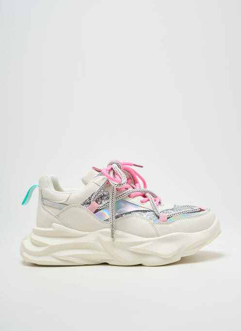 Baskets bout rond talon de 4 à 6cm argent EXÉ femme