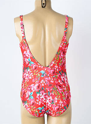 Maillot de bain 1 pièce effet matière satinée haut soutien-gorge balconnet rouge ANTIGEL femme