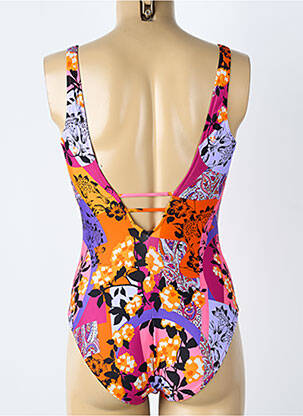 Maillot de bain 1 pièce effet matière satinée haut soutien-gorge balconnet orange LISE CHARMEL femme