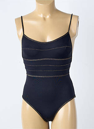 Maillot de bain 1 pièce effet matière satinée noir SUN PLAYA femme