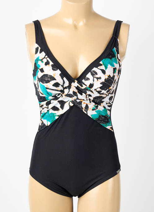 Maillot de bain 1 pièce imprimé fantaisie haut triangles noir CHARMLINE femme