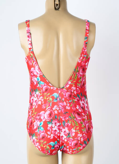 Maillot de bain 1 pièce effet matière satinée haut soutien-gorge balconnet rouge ANTIGEL femme