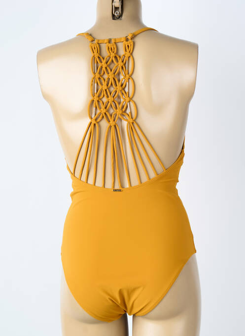 Maillot de bain 1 pièce effet matière satinée haut soutien-gorge nageur or AUBADE femme