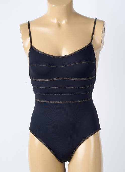 Maillot de bain 1 pièce effet matière satinée noir SUN PLAYA femme