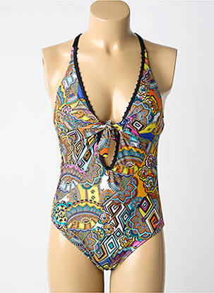 Maillot de bain 1 pièce orange ANTIGEL femme