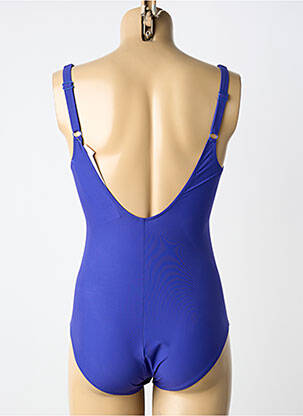 Maillot de bain 1 pièce effet matière satinée haut triangles violet CHARMLINE femme