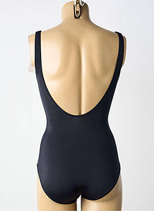 Maillot de bain 1 pièce effet matière satinée haut triangles noir CHARMLINE femme