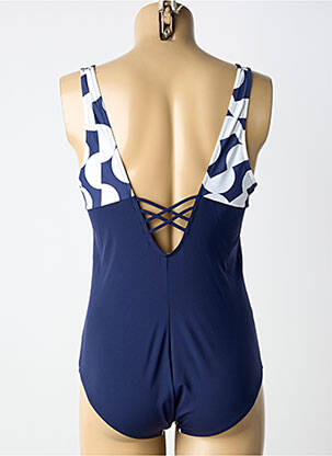 Maillot de bain 1 pièce imprimé fantaisie haut triangles bleu LISE CHARMEL femme