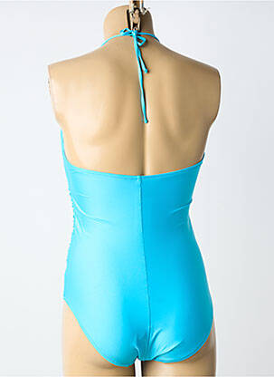 Maillot de bain 1 pièce effet matière satinée bleu ANTIGEL femme