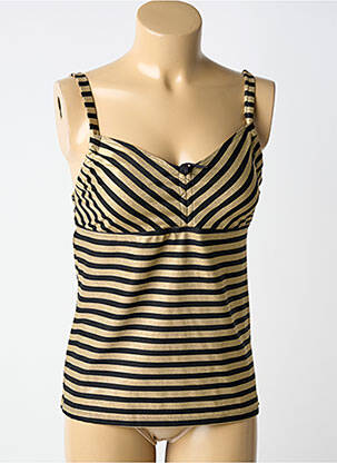 Tankini effet matière satinée noir GRAIN DE SABLE femme
