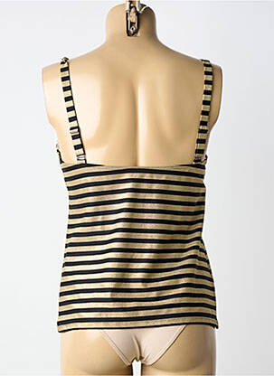 Tankini effet matière satinée noir GRAIN DE SABLE femme